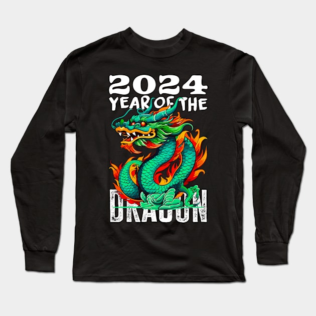 Chinese Lunar New Year of The Dragon 2024 - Happy New Year 2024 Long Sleeve T-Shirt by alyssacutter937@gmail.com